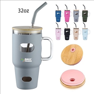32 Oz Glass Tumbler With Handle
